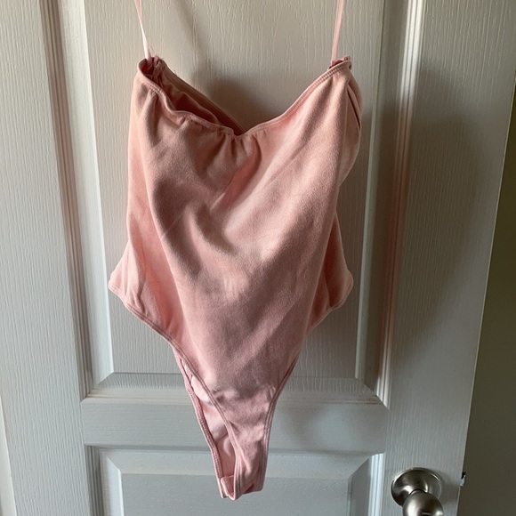 Pink Suede Bodysuit - Picture 2 of 3